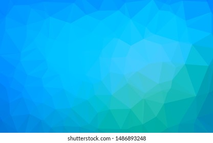 Light Blue, Green vector low poly texture. Geometric illustration in Origami style with gradient. Completely new template for your business design.