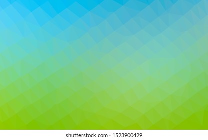 Light Blue, Green vector low poly texture. Shining colored illustration in a Brand new style. Polygonal design for your web site.
