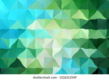 Light Blue, Green vector low poly background. Triangular geometric sample with gradient.  Template for cell phone's backgrounds.