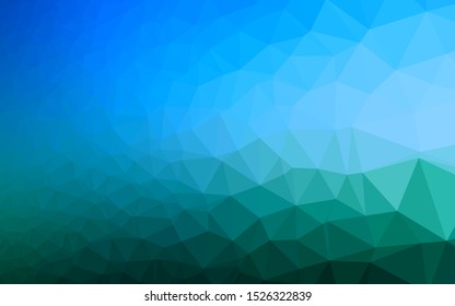 Light Blue, Green vector low poly layout. Colorful illustration in Origami style with gradient.  Template for your brand book.
