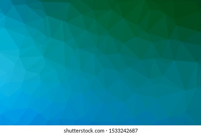 Light Blue, Green vector low poly layout. Geometric illustration in Origami style with gradient. New texture for your design.