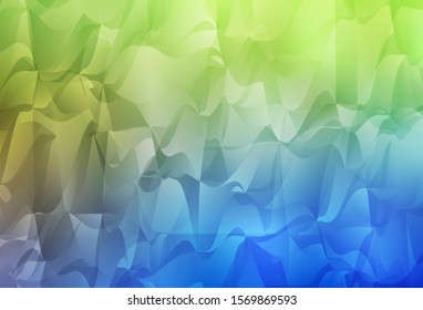 Light Blue, Green vector low poly layout. Geometric illustration in Origami style with gradient.  Completely new template for your banner.
