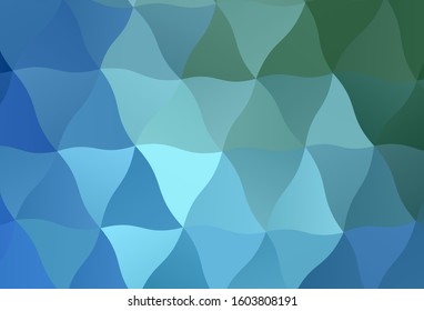 Light Blue, Green vector low poly background. Creative geometric illustration in Origami style with gradient. Best triangular design for your business.