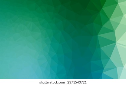Light Blue, Green vector low poly cover. Shining illustration, which consist of triangles. Polygonal design for your web site.