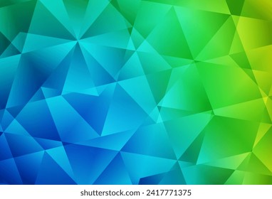 Azul claro, Verde vectorial bajo diseño de polos. Ilustración geométrica creativa en estilo Origami con gradiente. Nuevo diseño para su negocio.