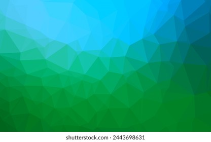 Azul claro, verde vector baja textura de poli. Ilustración abstracta brillante con un diseño elegante. Diseño poligonal para su sitio web.
