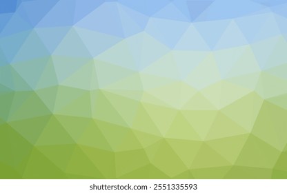 Hellblau, grüner Vektor Low-Poly-Layout. Farbige abstrakte Illustration mit Farbverlauf. Vorlage für Ihr Markenbuch.
