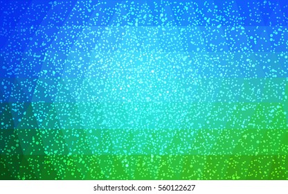 Light Blue Green vector low poly crystal background with snowflakes. Polygon christmas design pattern . Low poly illustration of New Year celebration.