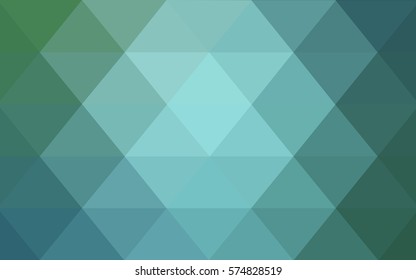 Light Blue, Green vector Low poly crystal background. Polygon design pattern. Low poly illustration, low polygon background.