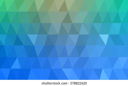 Light Blue, Green vector Low poly crystal background. Polygon design pattern. Low poly illustration, low polygon background.