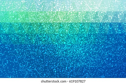 Light Blue, Green vector low poly crystal background with snowflakes. Polygon christmas design pattern . Low poly illustration of New Year celebration.