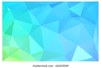 Light Blue, Green vector Low poly crystal background. Polygon design pattern. Low poly illustration, low polygon background.