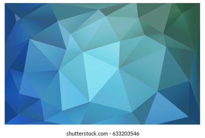 Light Blue, Green vector Low poly crystal background. Polygon design pattern. Low poly illustration, low polygon background.