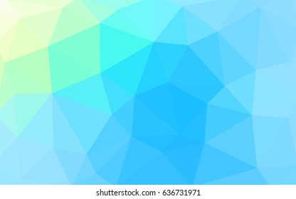 Light Blue, Green vector Low poly crystal background. Polygon design pattern. Low poly illustration, low polygon background.