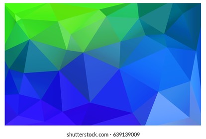 Light Blue, Green vector Low poly crystal background. Polygon design pattern. Low poly illustration, low polygon background.