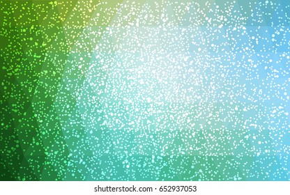 Light Blue, Green vector low poly crystal background with snowflakes. Polygon christmas design pattern . Low poly illustration of New Year celebration.