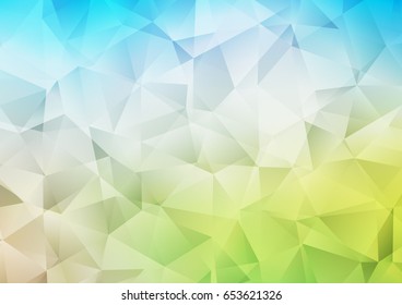 Light Blue, Green vector low poly template. Shining illustration, which consist of triangles. A completely new template for your business design.