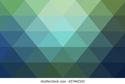 Light Blue, Green vector Low poly crystal background. Polygon design pattern. Low poly illustration, low polygon background.