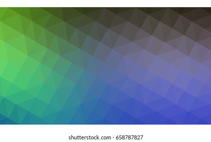 Light Blue, Green vector Low poly crystal background. Polygon design pattern. Low poly illustration, low polygon background.