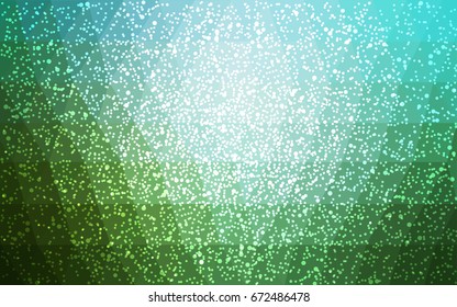 Light Blue, Green vector low poly crystal background with snowflakes. Polygon christmas design pattern . Low poly illustration of New Year celebration.