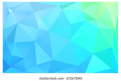 Light Blue, Green vector Low poly crystal background. Polygon design pattern. Low poly illustration, low polygon background.