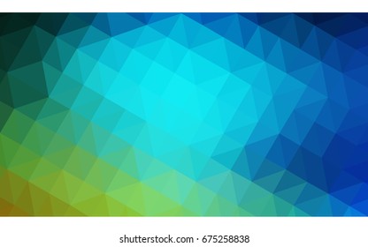 Light Blue, Green vector Low poly crystal background. Polygon design pattern. Low poly illustration, low polygon background.