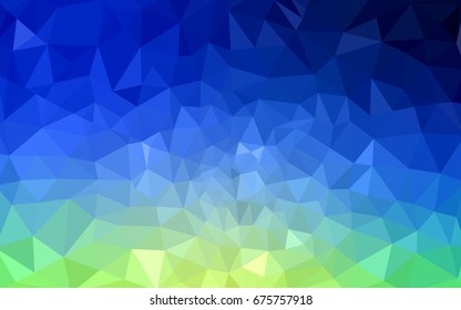 Light Blue, Green vector Low poly crystal background. Polygon design pattern. Low poly illustration, low polygon background.