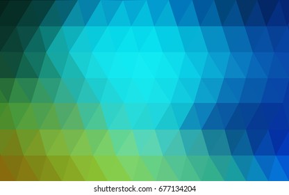Light Blue, Green vector Low poly crystal background. Polygon design pattern. Low poly illustration, low polygon background.