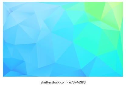 Light Blue, Green vector Low poly crystal background. Polygon design pattern. Low poly illustration, low polygon background.
