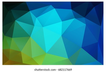 Light Blue, Green vector Low poly crystal background. Polygon design pattern. Low poly illustration, low polygon background.