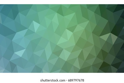 Light Blue, Green vector Low poly crystal background. Polygon design pattern. Low poly illustration, low polygon background.