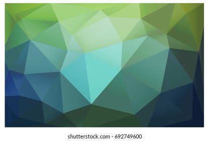 Light Blue, Green vector Low poly crystal background. Polygon design pattern. Low poly illustration, low polygon background.