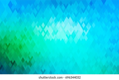 Light Blue, Green vector low poly background. A sample with a polygonal design. Illustration in polygonal style with repeating squares