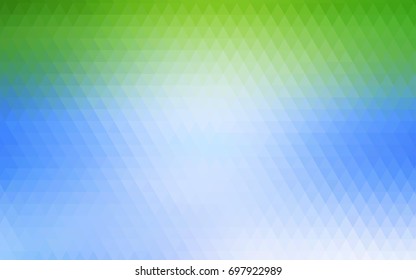 Light Blue, Green vector low poly template. A completely new color illustration in a vague style. The polygonal design can be used for your web site.