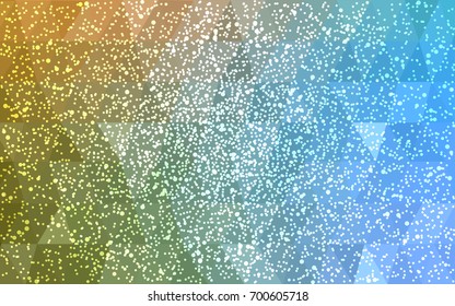 Light Blue, Green vector low poly crystal background with snowflakes. Polygon christmas design pattern . Low poly illustration of New Year celebration.