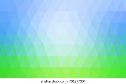 Light Blue, Green vector Low poly crystal background. Polygon design pattern. Low poly illustration, low polygon background.