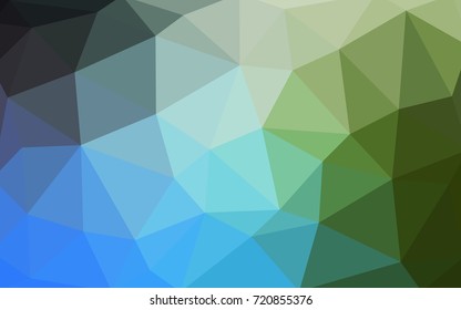 Light Blue, Green vector Low poly crystal background. Polygon design pattern. Low poly illustration, low polygon background.