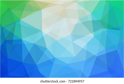 Light Blue, Green vector Low poly crystal background. Polygon design pattern. Low poly illustration, low polygon background.