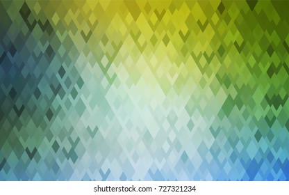 Light Blue, Green vector low poly background. A sample with a polygonal design. Illustration in polygonal style with repeating squares