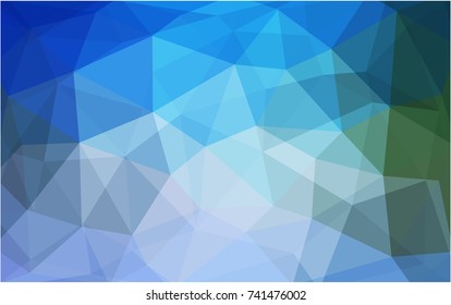 Light Blue, Green vector Low poly crystal background. Polygon design pattern. Low poly illustration, low polygon background.