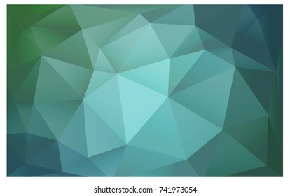 Light Blue, Green vector Low poly crystal background. Polygon design pattern. Low poly illustration, low polygon background.