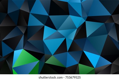 Light Blue, Green vector low poly template. Glitter abstract illustration with an elegant design. The best triangular design for your business.