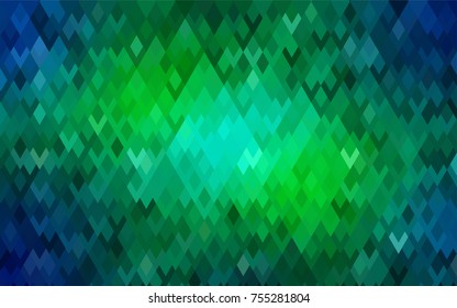 Light Blue, Green vector low poly background. A sample with a polygonal design. Illustration in polygonal style with repeating squares