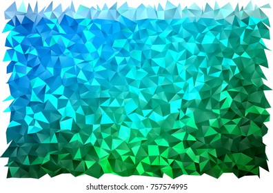 Light Blue, Green vector low poly template. Shining illustration, which consist of triangles. A new texture for your design.