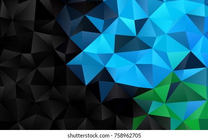Light Blue, Green vector low poly template. A vague abstract illustration with gradient. The elegant pattern can be used as part of a brand book.