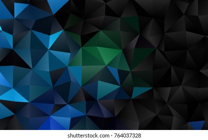 Light Blue, Green vector low poly template. Geometric illustration in Origami style with gradient.  The template can be used as a background for cell phones.