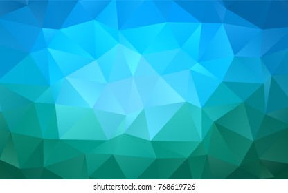 Light Blue, Green vector low poly template. Geometric illustration in Origami style with gradient.  The elegant pattern can be used as part of a brand book.
