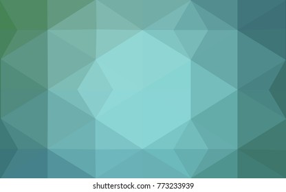 Light Blue, Green vector Low poly crystal background. Polygon design pattern. Low poly illustration, low polygon background.