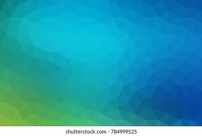Light Blue, Green vector Low poly crystal background. Polygon design pattern. Low poly illustration, low polygon background.