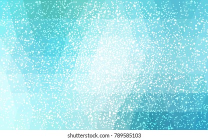 Light Blue, Green vector low poly crystal background with snowflakes. Polygon christmas design pattern . Low poly illustration of New Year celebration.